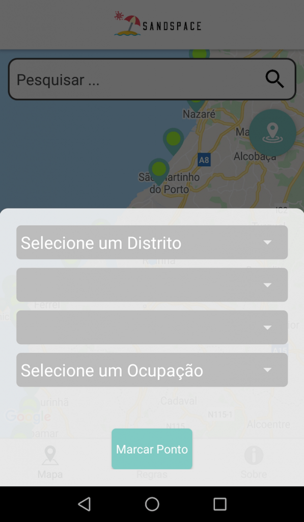SandSpace - interface para envio de informação