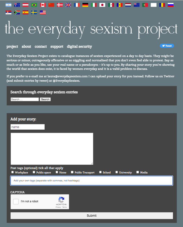 Formulário para envio de história