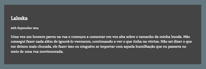 Uma das histórias no site do Brasil