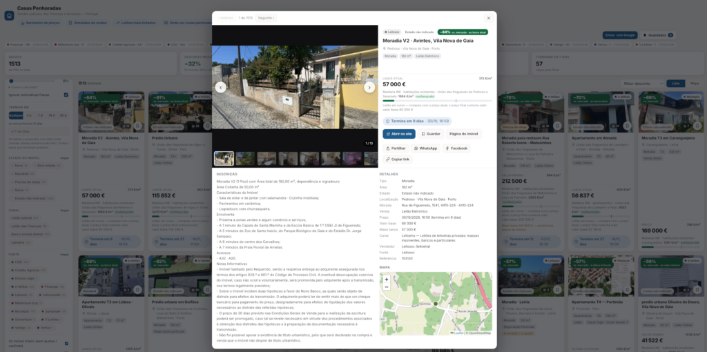 Casas Penhoradas: ficha de um imóvel